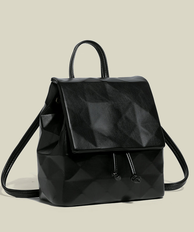 Women Beige Large Capacity Faux Leather Backpack Bag