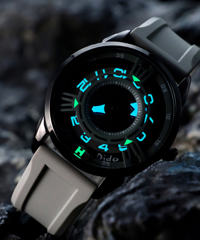 Women Blue Silicone Rubber Waterproof Hollow Out Watches