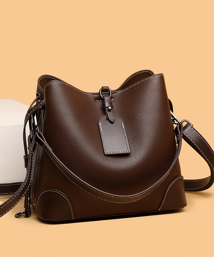 Women Chocolate Patchwork Durable Faux Leather Shoulder Bags