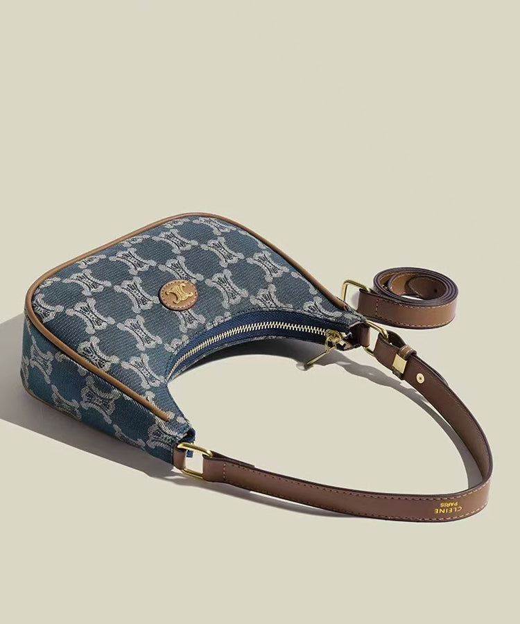 Women Khaki Jacquard Solid Durable Canvas Hobo Bag