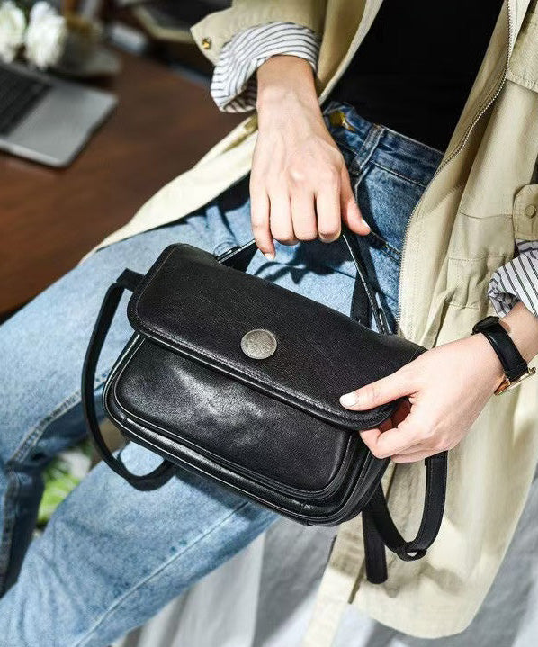 Women Orange Solid Durable Leather CrossBody Messenger Bag