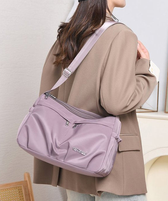 Women Solid Durable With Pockets Nylon Cross-body Handbag