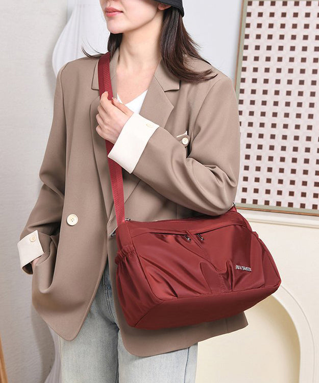 Women Solid Durable With Pockets Nylon Cross-body Handbag