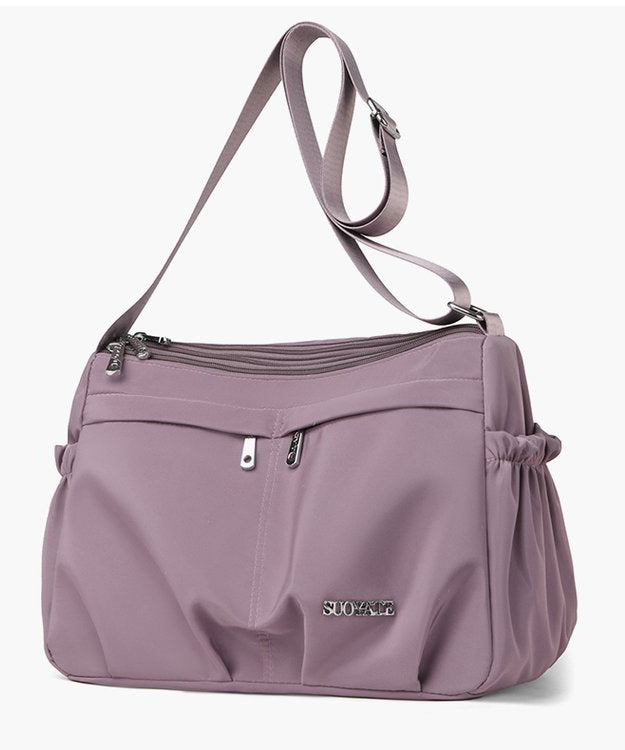 Women Solid Durable With Pockets Nylon Cross-body Handbag