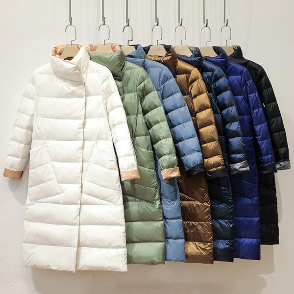 Long White Puffer Parka Coat Female Winter Down Jacket Women Padded Double Wear Snow Down Coat - Omychic