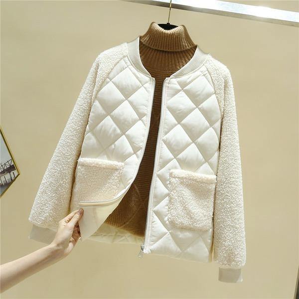 2020 Autumn Winter Jacket Women Lamb Fur Parkas Short Coats - Omychic