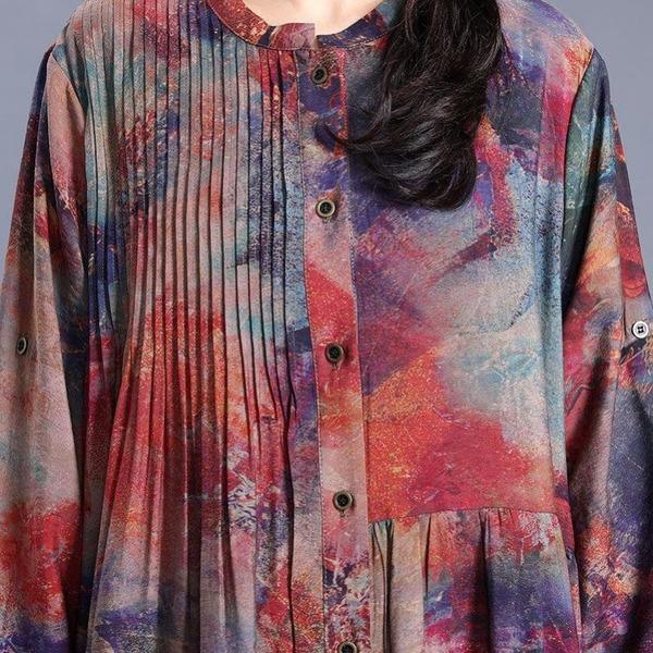 2020 Spring New Loose Plus Size Fashion Floral Print Coats - Omychic