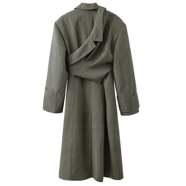 Two Piece Set Trench Women Fashion Single Breast 2020 Full Sleeve Pleated Small Fresh Casual Style Loose Coat - Omychic