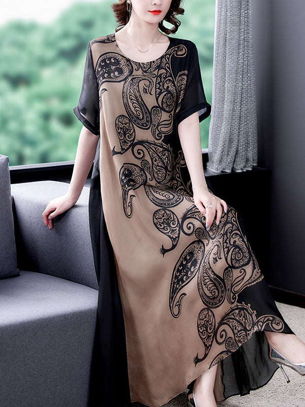 Long Chiffon Simple Dress with Halter Neck Mulberry Plus Size main image 1