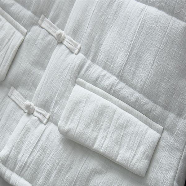 Button Vintage Long Sleeve Warm Clothes Loose Brief Women Jackets - Omychic