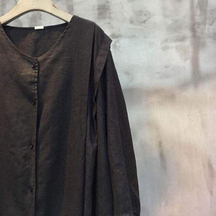 Spring Loose Embroidered Casual Black Coat - Omychic