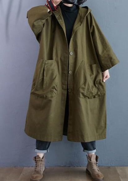 Oversized hooded casual loose long autumn spring trench coat for women 2020 clothes Outerwear - Omychic