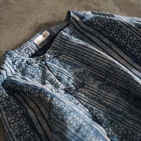 2020 New Leisure Retro Plate Button Floral Print Thickened Cotton Top Coat - Omychic