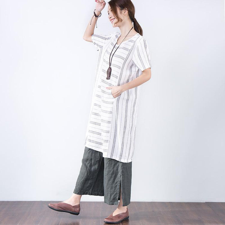 Summer Short Sleeves Women Casual White Dress - Omychic