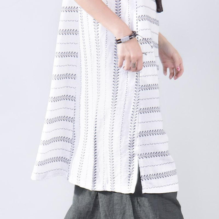 Summer Short Sleeves Women Casual White Dress - Omychic
