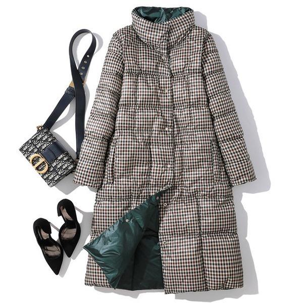 Black Double Side Wear Outerdoor Female Coats Long  Warm Down Coat Puffer Jacket Parka - Omychic