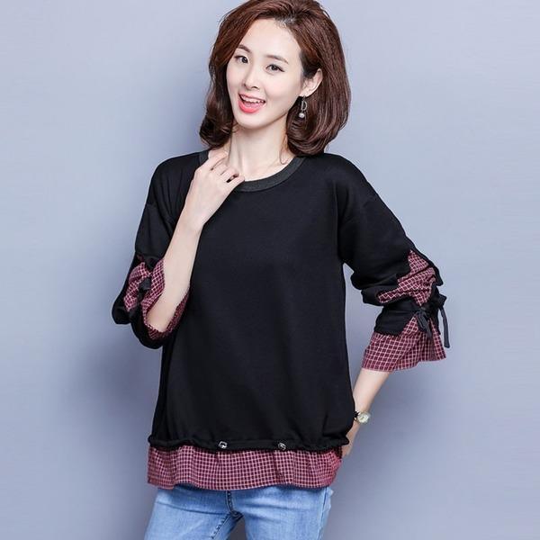 Plus Size Women Autumn Long Sleeve Casual Sweatshirt Two Pieces Female Pullovers Hoodies - Omychic