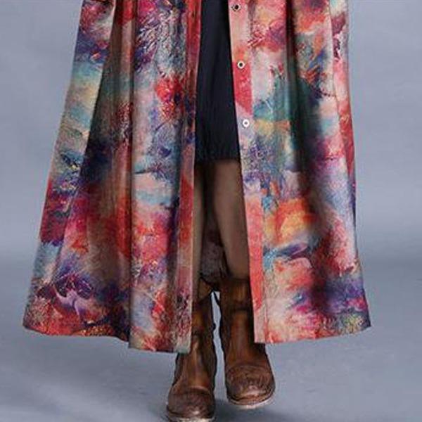 2020 Spring New Loose Plus Size Fashion Floral Print Coats - Omychic