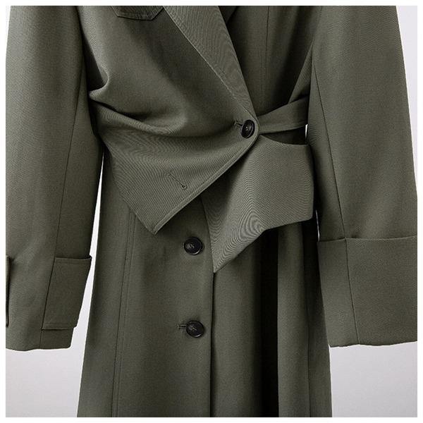 Two Piece Set Trench Women Fashion Single Breast 2020 Full Sleeve Pleated Small Fresh Casual Style Loose Coat - Omychic