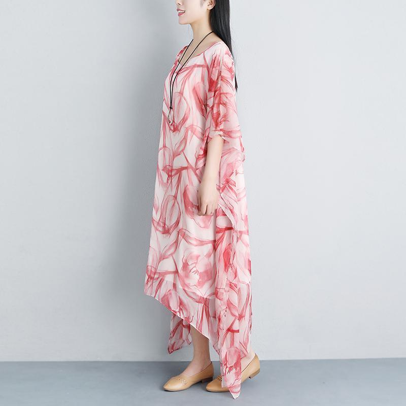 Casual Fake Two-piece Summer Half Sleeve Silky Cotton Dress - Omychic