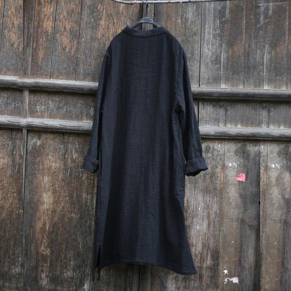 2020 Autumn Cotton Linen Vintage Women Trench Coats Long Section Trench Coats - Omychic