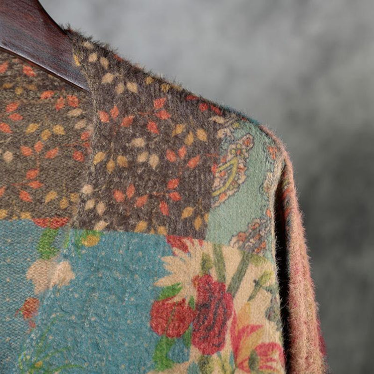 Spring Colorful Flower Knit Sweater Coat - Omychic