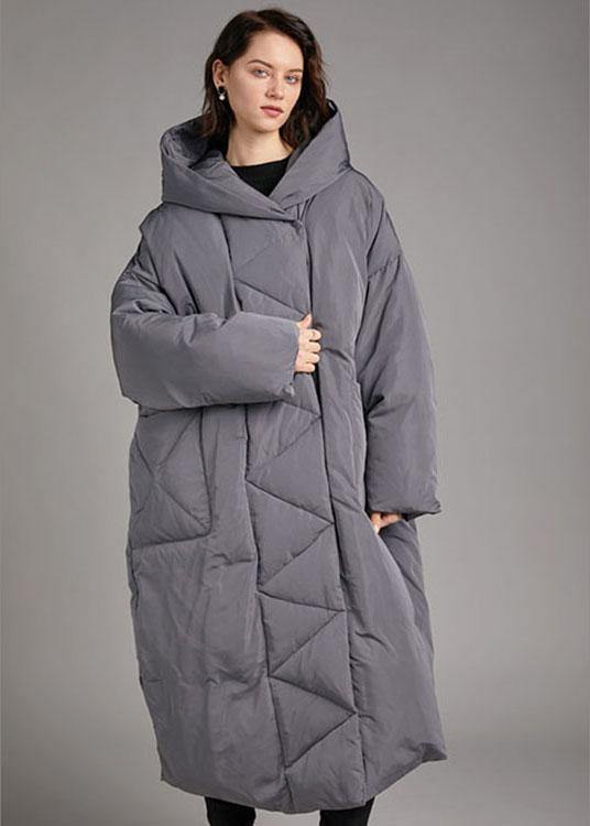 Beautiful Grey Casual Button fashion Winter Duck Down Jackets - Omychic