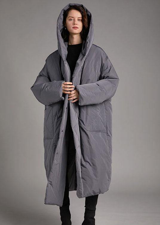 Beautiful Grey Casual Button fashion Winter Duck Down Jackets - Omychic