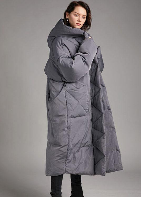 Beautiful Grey Casual Button fashion Winter Duck Down Jackets - Omychic