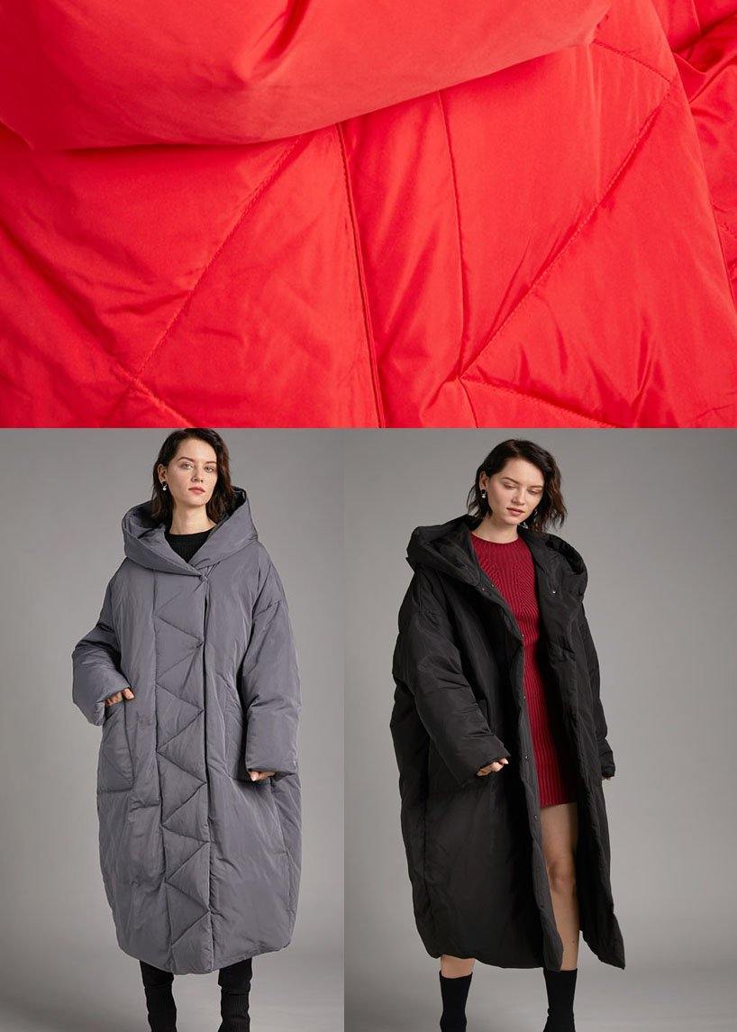 Beautiful Grey Casual Button fashion Winter Duck Down Jackets - Omychic