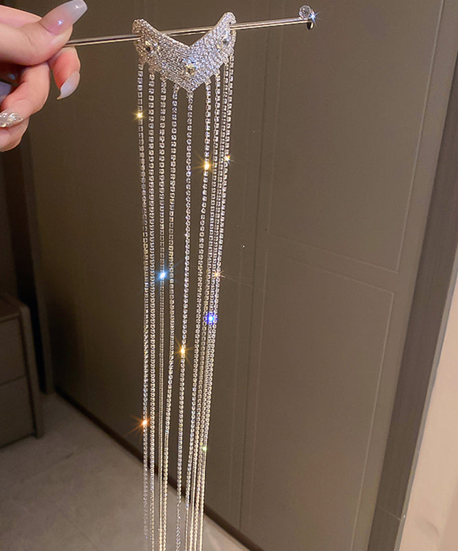 Beautiful Silk Copper Zircon Love Tassel Hairpin
