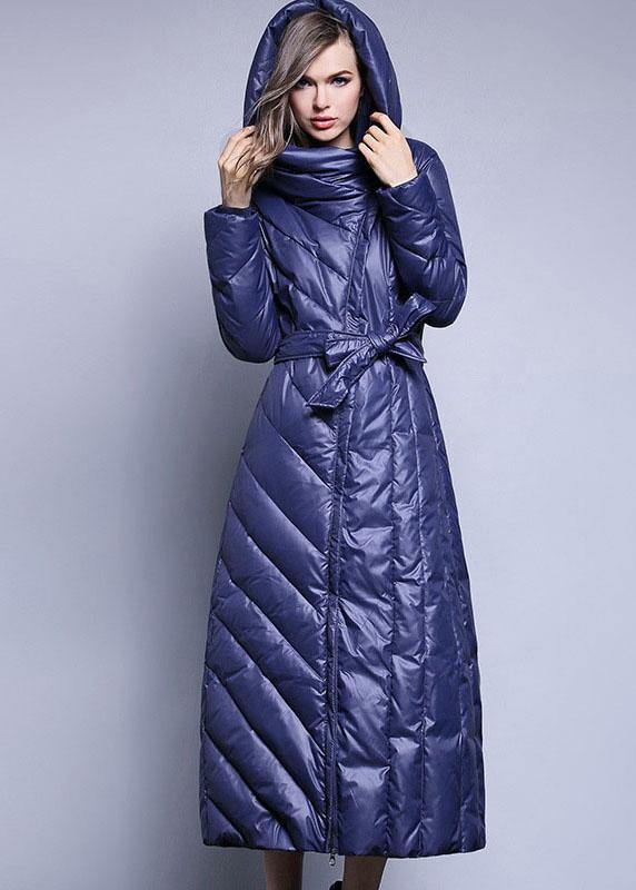 Black fashion Pockets Thick slim fit Winter lengthen Duck Down down coat - Omychic