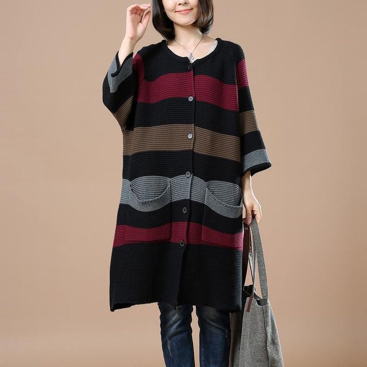 Black sweater coat plus size cardigans - Omychic