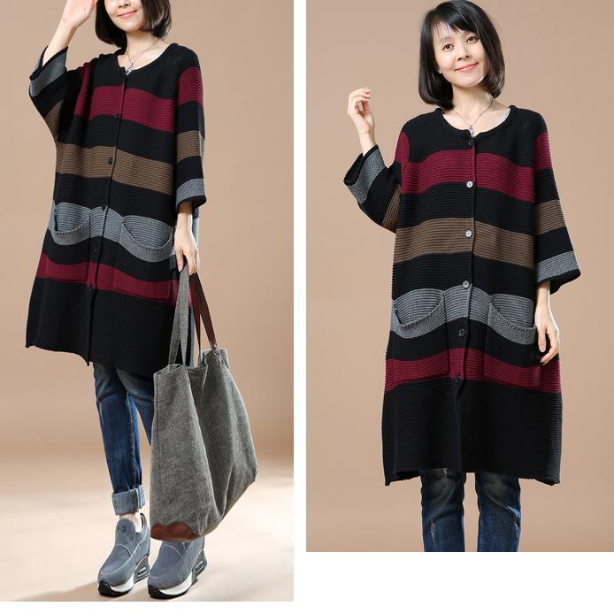 Black sweater coat plus size cardigans - Omychic