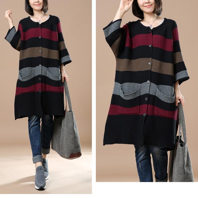Black sweater coat plus size cardigans - Omychic