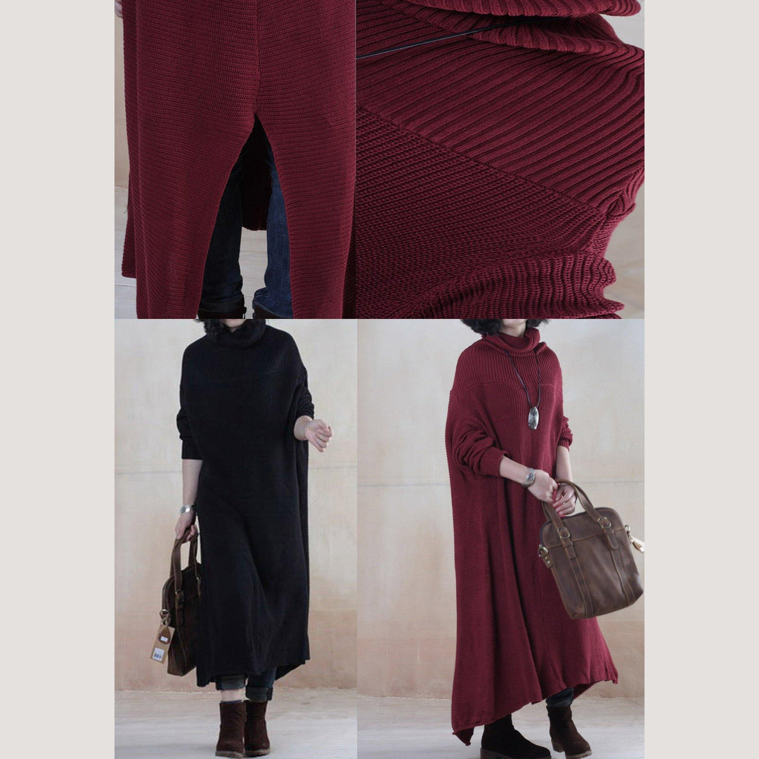Black winter sweater dress long maxi dresses  fall - Omychic