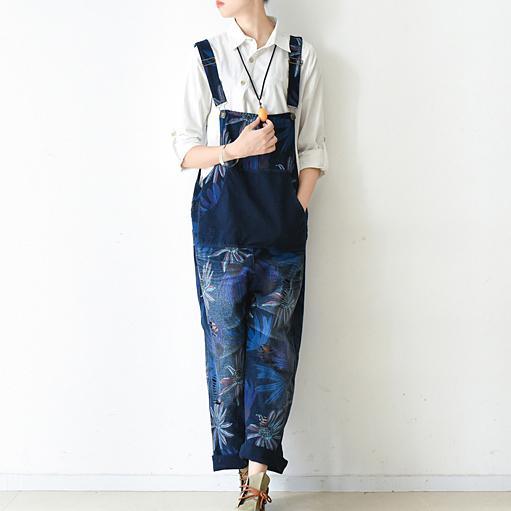 Blomming Daisy jumpsuit Casual dress denim blue loose strip pants denim  clothing plus size - Omychic