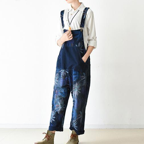Blomming Daisy jumpsuit Casual dress denim blue loose strip pants denim  clothing plus size - Omychic