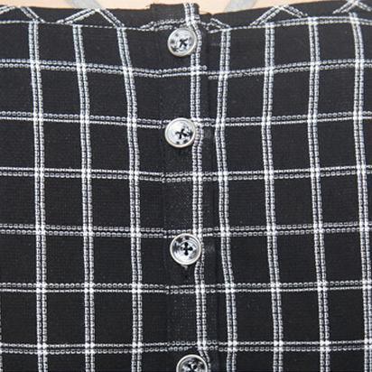 Blue plaid oversize sundress cotton summer shift dresses - Omychic