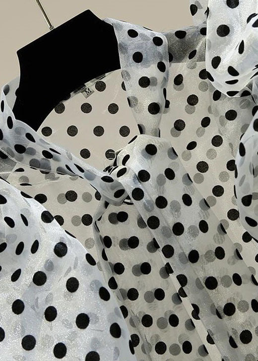 Bohemian Black Ruffled Bow Patchwork Tulle Shirts Summer