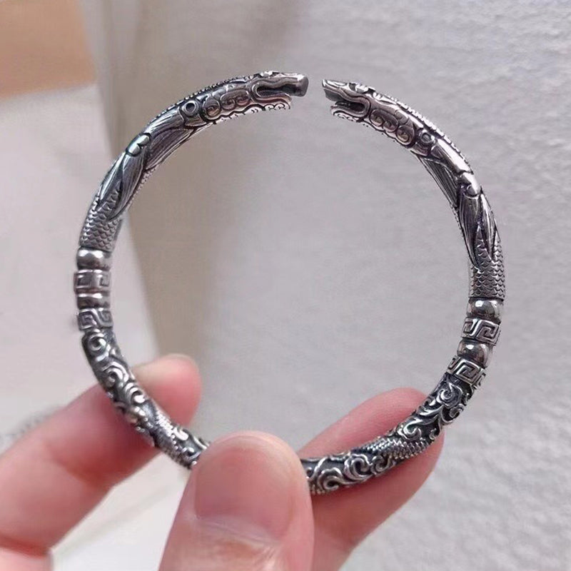 Casual Man Silk Sterling Silver Cuff