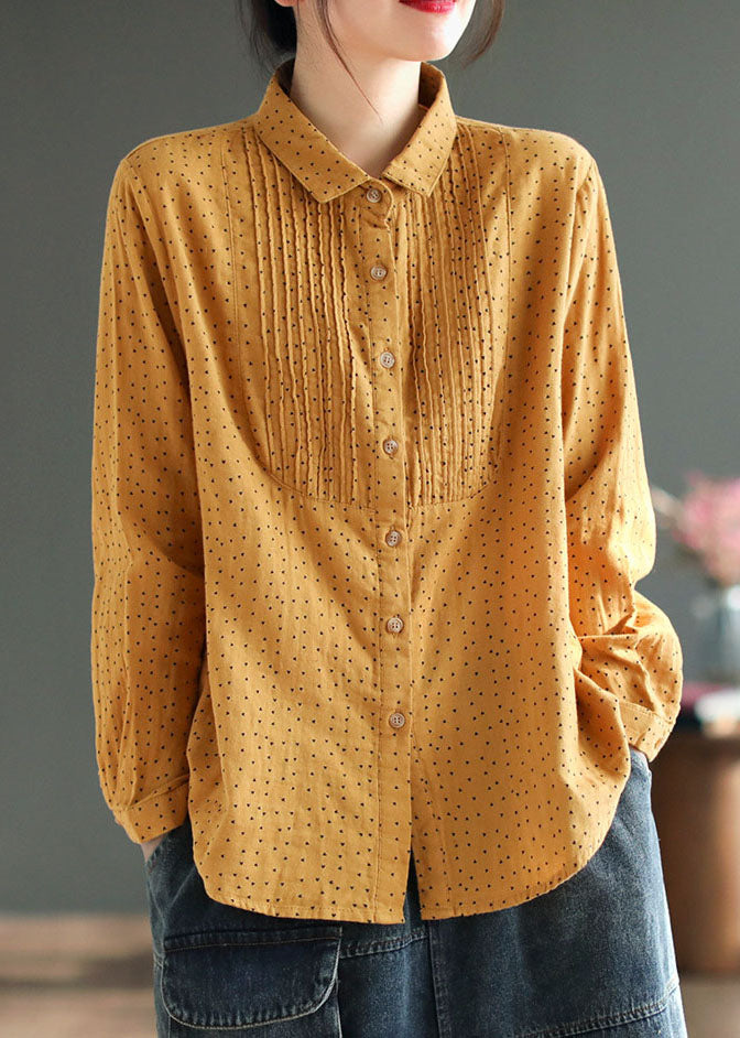 yellow peter pan collar blouse