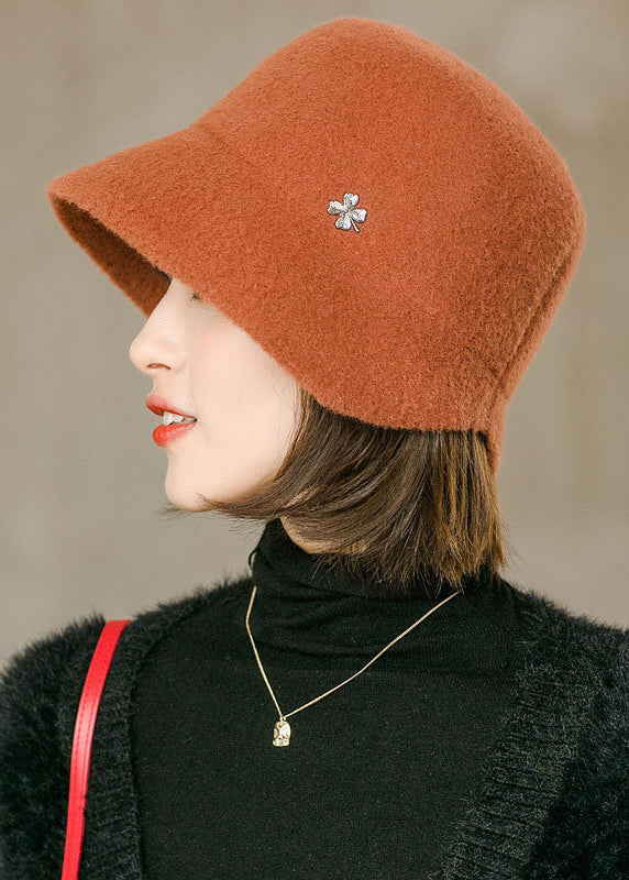 Fashion Black Versatile Woolen Bucket Hat