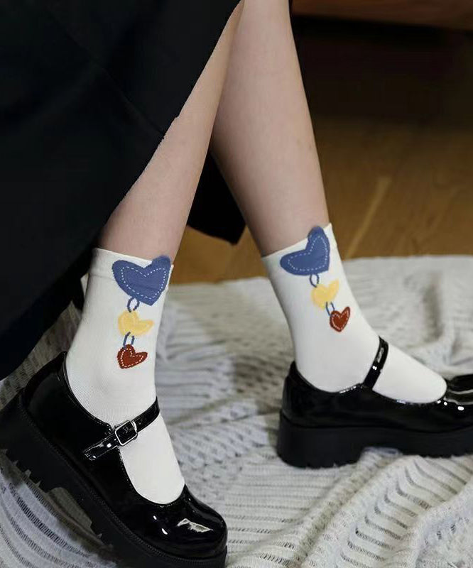 Fashion Cartoon Print Cotton Crew Socks