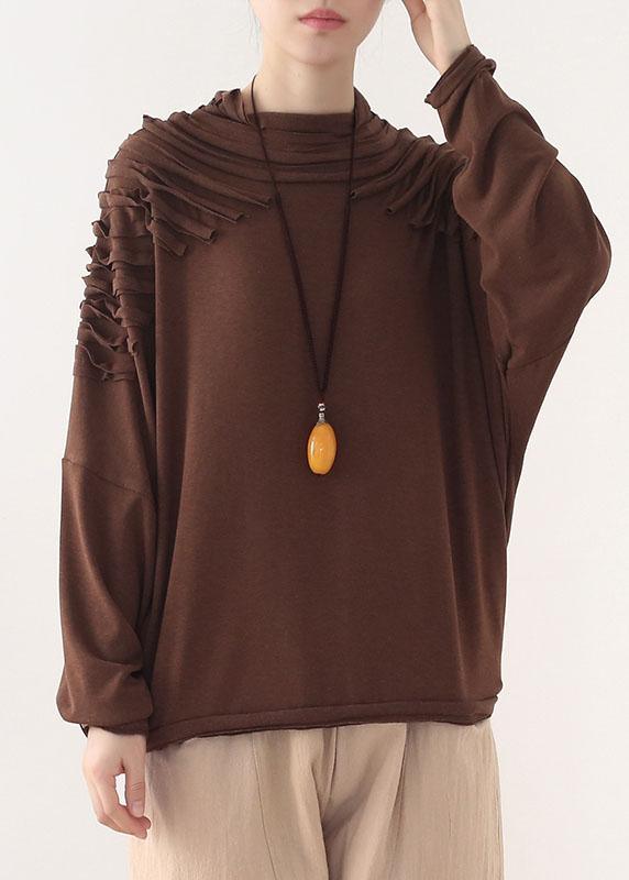 French Chocolate long Sleeve Fall Sweater Top - Omychic