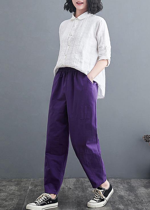 French Purple Pant Fashion Spring - Omychic
