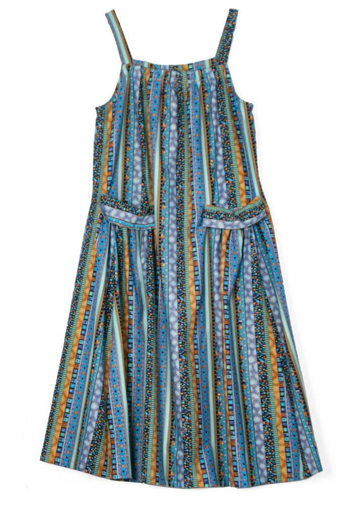 Green Print Wrinkled Long Spaghetti Strap Dress Sleeveless