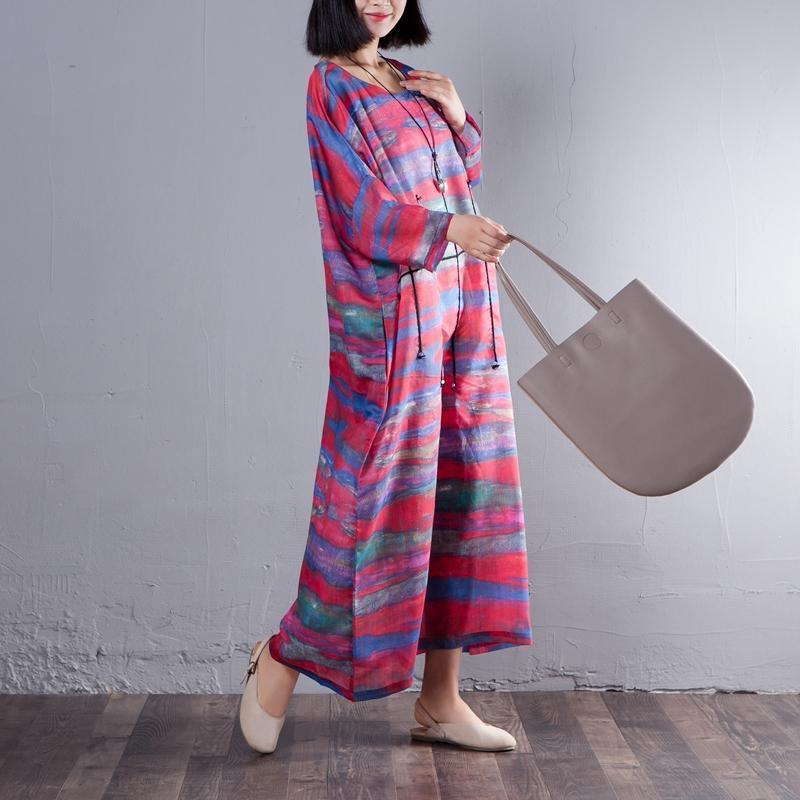 Printed Three Quarter Sleeve Round Neck Women Dress - Omychic