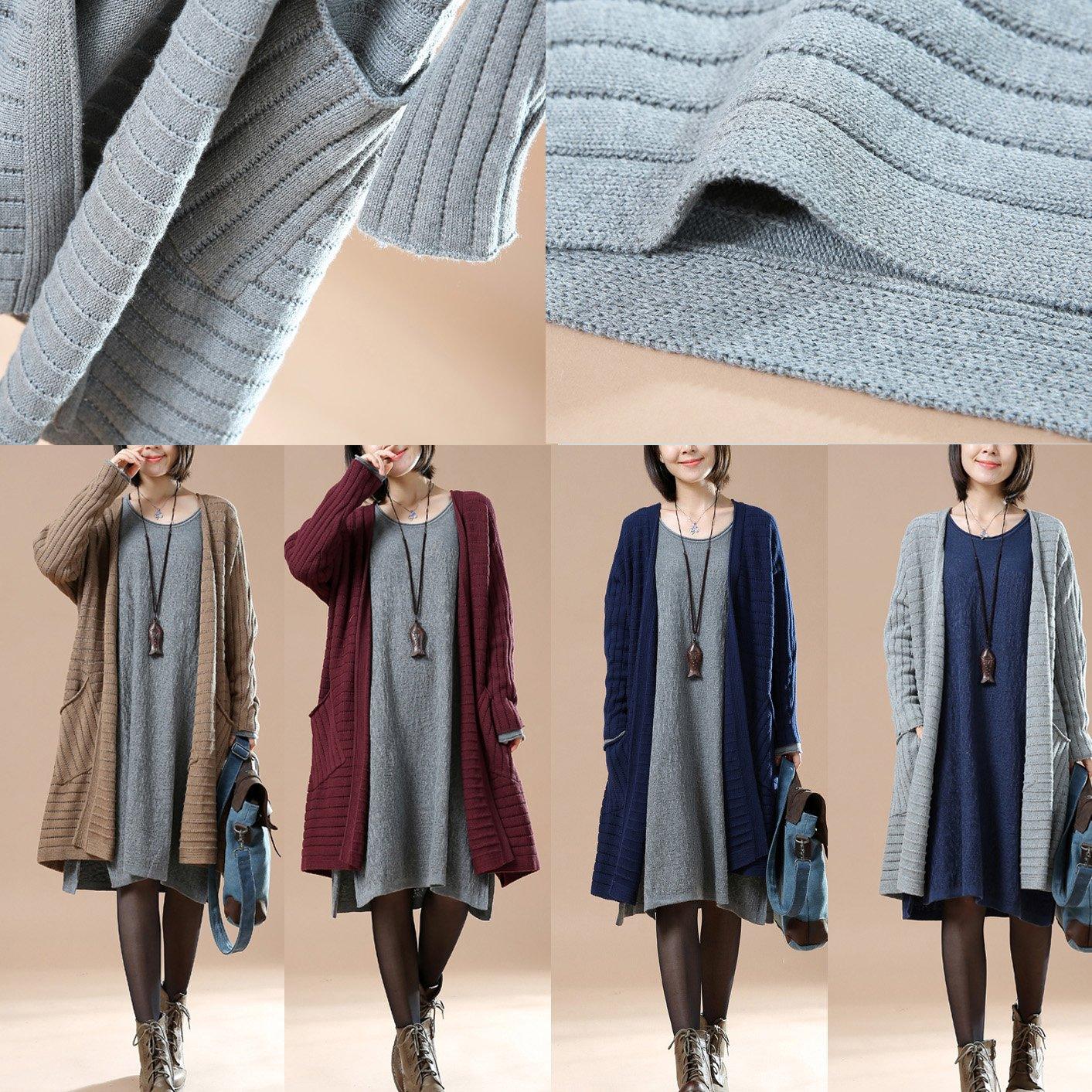 Khaki sweaters plus size coats winter cardigans - Omychic