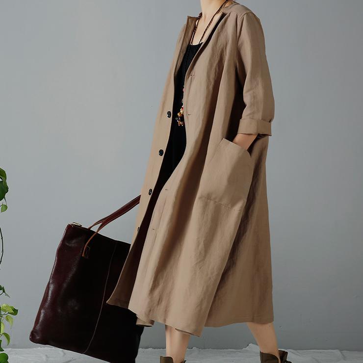 Khaki woman trench coats oversized cardigan - Omychic